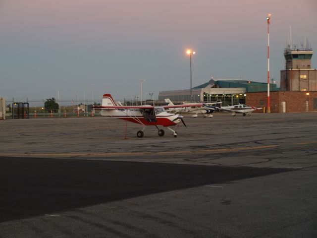 Little plane at a big airport
