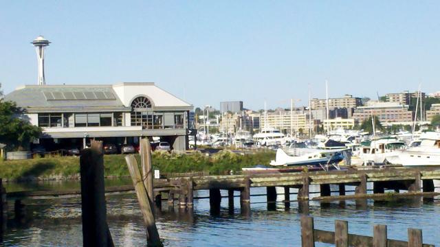 Coffee stop at Lake Union waiting on clients