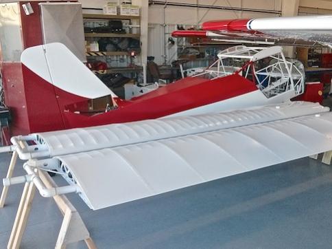 The painting is almost done. Here is my fuselage and wings. I just need to paint the red trim on the wings. (Nov.7)