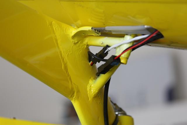 Elelcltrical wiring detail and also showing the cable runs from the fairing conduit to the mount