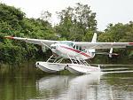 Landing the 208 amphib at Boma.